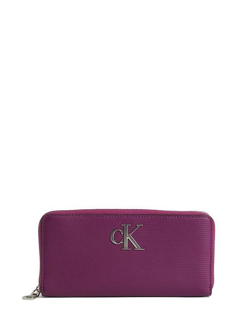 CALVIN KLEIN CK JEANS Minimal Monogram  Cartera con cremallera alrededor amaranto - Carteras Mujer