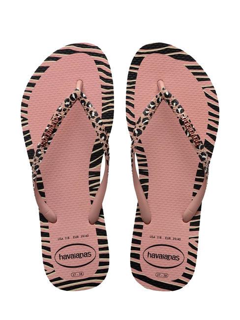 HAVAIANAS SLIM ANIMALS Chancletas CROCO / ROSA - Zapatos Mujer