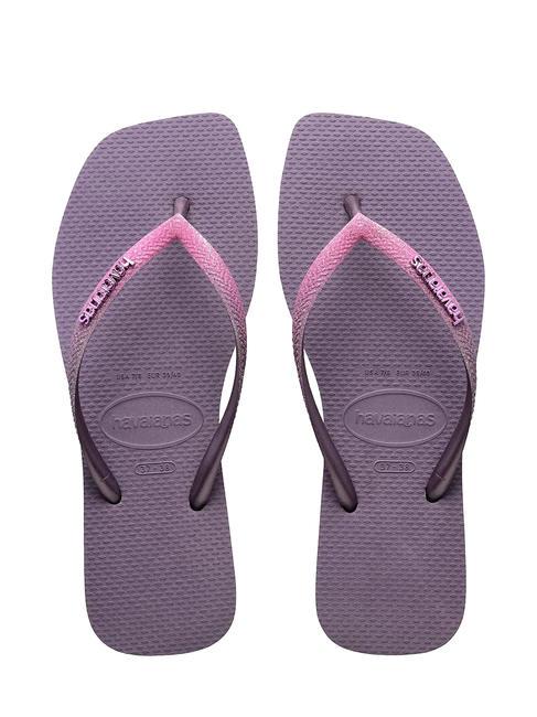 HAVAIANAS SQUARE GLITTER Chancletas malvas - Zapatos Mujer