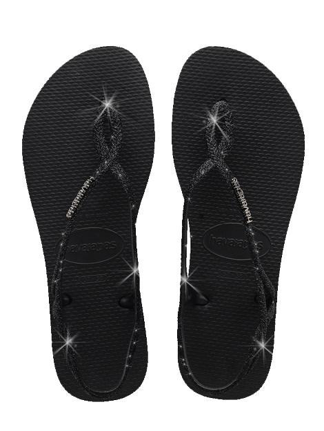 HAVAIANAS LUNA SPARKLE sandalias flip flop NEGRO - Zapatos Mujer