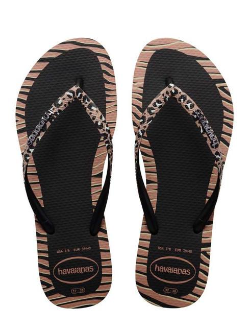 HAVAIANAS SLIM ANIMALS Chancletas NEGRO - Zapatos Mujer