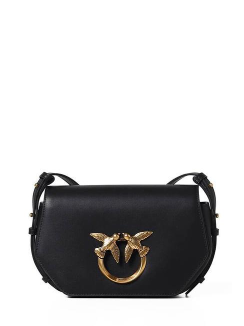 PINKO LOVE CLICK EXAGON MINI  Haga clic en hexágono simplemente bolsa negro-oro antiguo - Bolsos Mujer