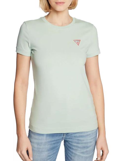 GUESS MINI TRIANGLE Camiseta slim fit menta suave - camiseta