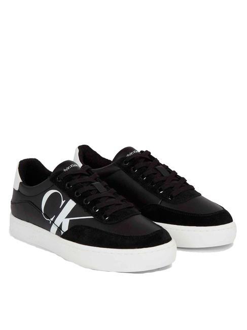 CALVIN KLEIN CK JEANS CLASSIC Cupsole Zapatillas de piel negro/blanco brillante - Zapatos Hombre