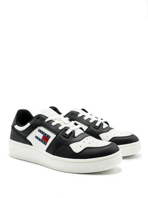 TOMMY HILFIGER TOMMY JEANS Retro Basket Essential Zapatillas de piel negro / crudo - Zapatos Mujer