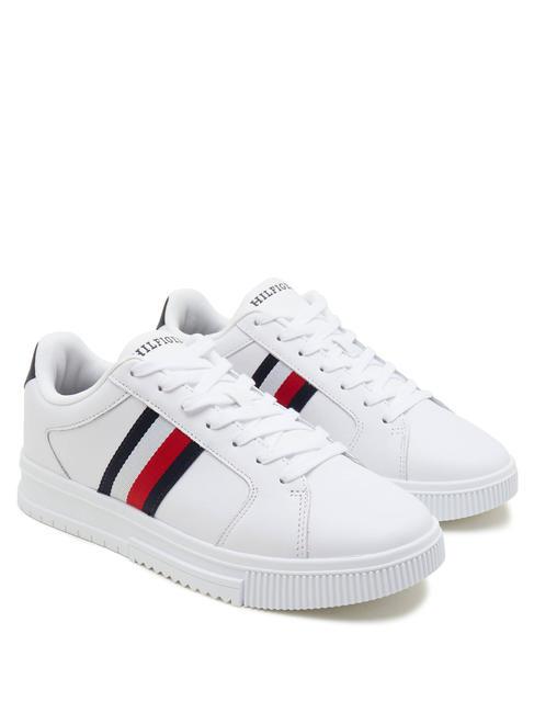 TOMMY HILFIGER SUPERCUP STRIPES Zapatillas de piel blanco - Zapatos Hombre