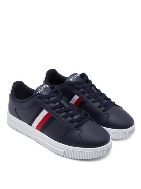 TOMMY HILFIGER SUPERCUP STRIPES Zapatillas de piel cielo del desierto - Zapatos Hombre