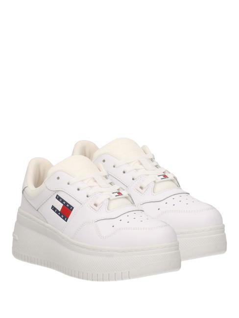 TOMMY HILFIGER TOMMY JEANS Retro Basket Zapatillas de piel blanco - Zapatos Mujer