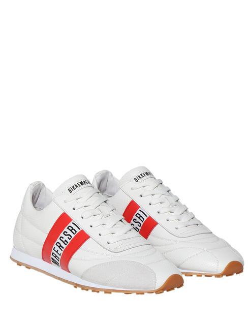 BIKKEMBERGS SOCCER Zapatillas de piel blanco rojo - Zapatos Hombre