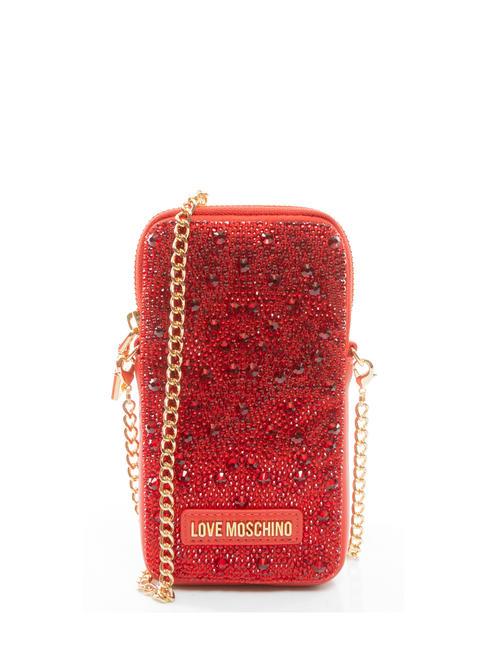 LOVE MOSCHINO HOTFIX bolso de mano para iPhone con correa para el hombro Burdeos - Bolsos Mujer