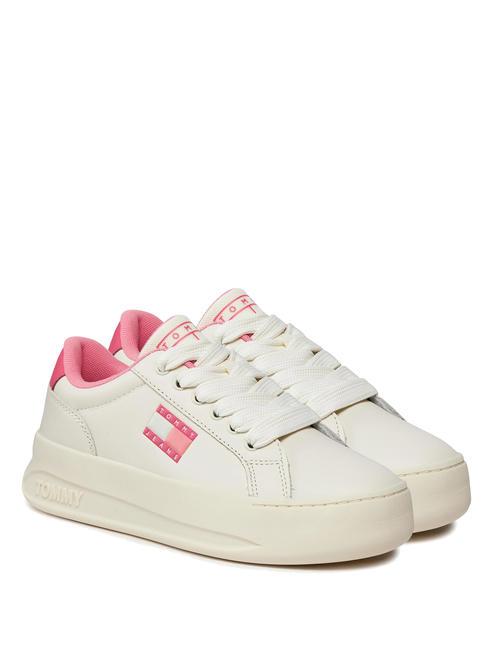 TOMMY HILFIGER TOMMY JEANS CITY  Zapatillas de piel marfil / rosa muñeca - Zapatos Mujer