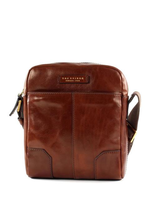 THE BRIDGE VESPUCCI  Bolso de cuero BROWN - Bandoleras Hombre