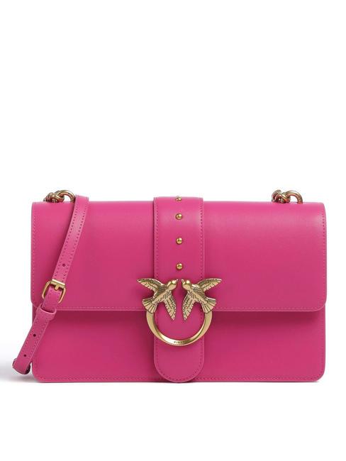 PINKO CLASSIC LOVE BAG Una simple bolsa rosa rosa-oro antiguo - Bolsos Mujer