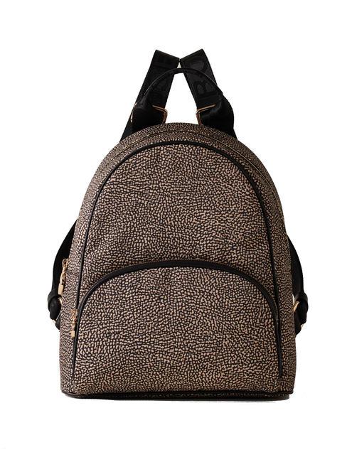 BORBONESE MEDIUM ECO LINE Mochila de mujer OP / NATURAL / NEGRO - Bolsos Mujer