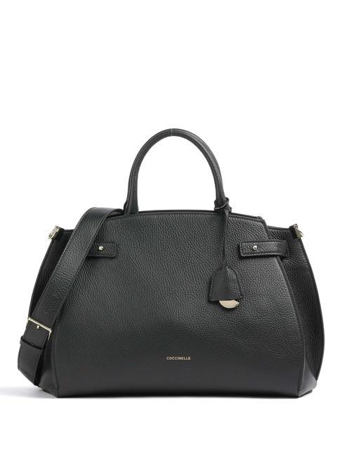 COCCINELLE KLICHE Bolso de piel martillada negro - Bolsos Mujer