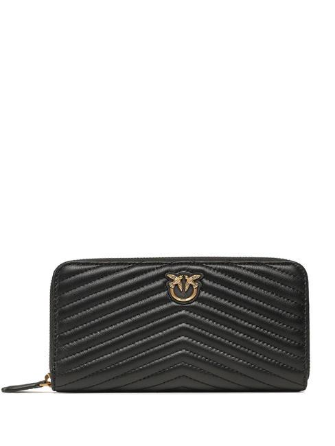 PINKO RYDER Billetera de cuero negro-oro antiguo - Carteras Mujer