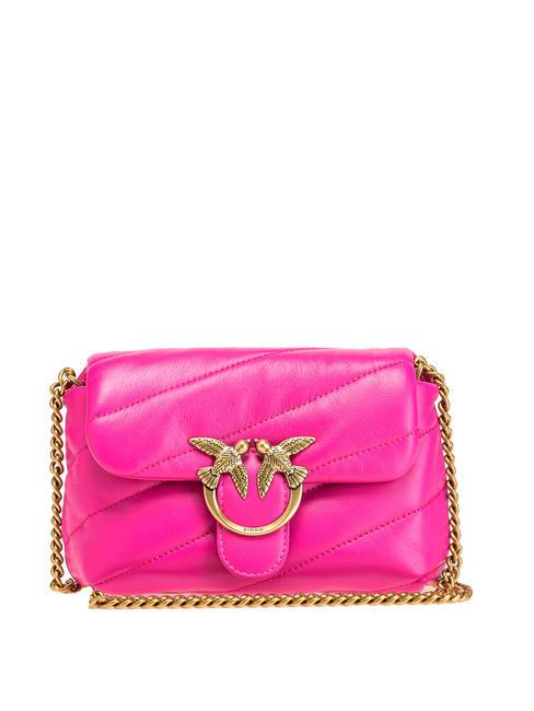 PINKO LOVE PUFF BABY Bolso de hombro en piel de napa acolchada rosa rosa-oro antiguo - Bolsos Mujer