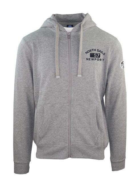 NORTH SAILS N|S NEWPORT EST Sudadera con cremallera completa y capucha gris - Sudaderas