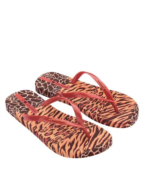 IPANEMA ANIMALE PRINT II  Chanclas estampadas naranja/beige - Zapatos Mujer