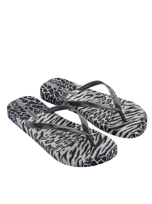 IPANEMA ANIMALE PRINT II  Chanclas estampadas gris negro - Zapatos Mujer