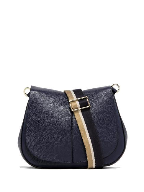 GIANNI CHIARINI HELENA ROUND Bolso de piel con doble bandolera. AZUL - Bolsos Mujer