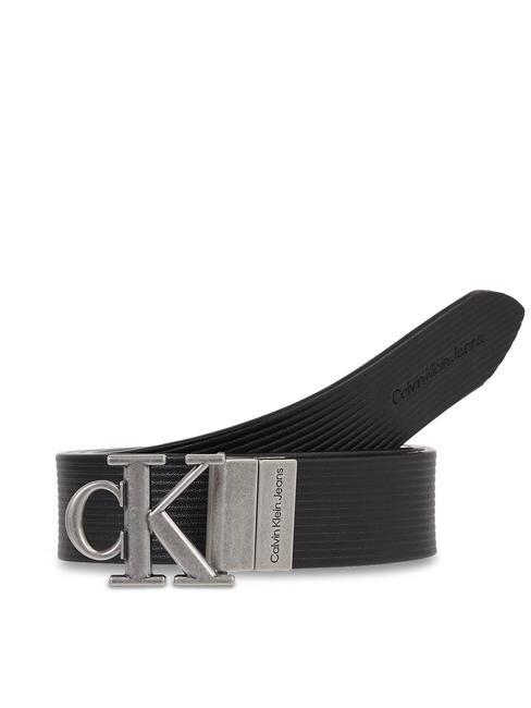 CALVIN KLEIN CK JEANS Round Mono 3.0 Cinturón de mujer negro sólido / textura negra - Cinturones