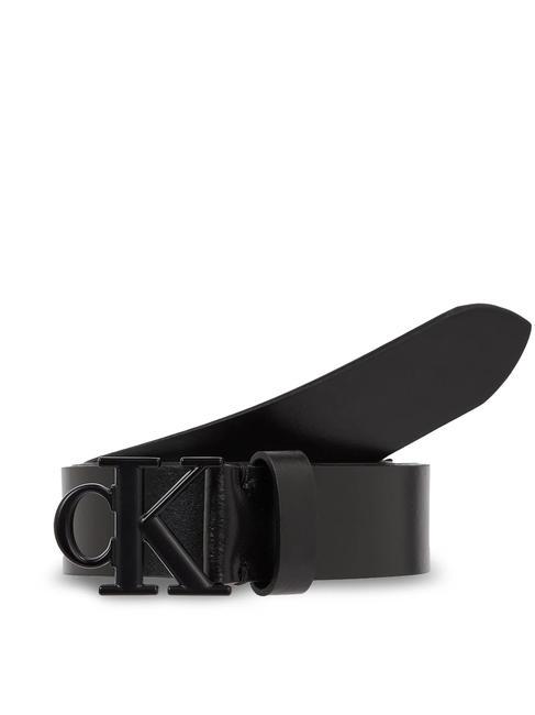 CALVIN KLEIN CK JEANS Round Mono 3.0 Cinturón de cuero negro - Cinturones