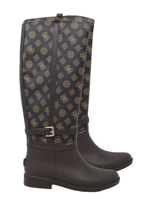 GUESS HORSEE Bota de lluvia con logo 4G marrón ocre - Zapatos Mujer