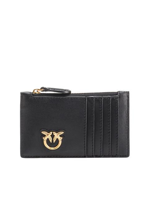 PINKO AIRONE Tarjetero / Monedero negro-oro antiguo - Carteras Mujer