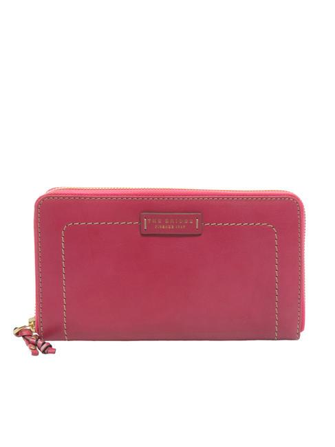 THE BRIDGE ELBA Cartera grande de piel con cremallera fucsia abb. oro antiguo - Carteras Mujer