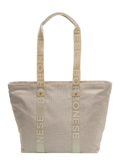 BORBONESE SHOPPER MEDIUM ECO LINE Bolsa de la compra arena - Bolsos Mujer