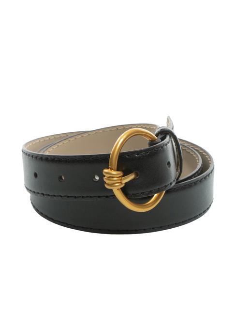 GIANNI CHIARINI ROUND BUCKLE Cinturón de cuero negro - Cinturones