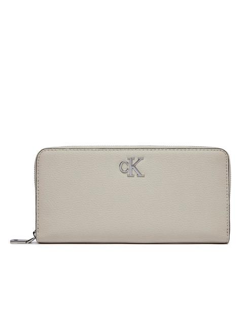 CALVIN KLEIN CK JEANS Minimal Monogram  Cartera con cremallera alrededor piedra - Carteras Mujer