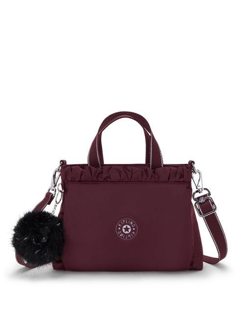 KIPLING KATELINA Bolso de mano con bandolera Satén Merlot - Bolsos Mujer