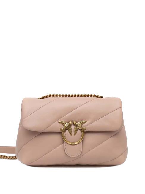 PINKO MINI LOVE BAG Bolsa de napa oro antiguo en polvo - Bolsos Mujer