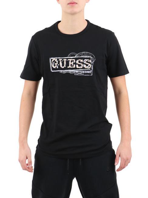 GUESS BOX Camiseta de algodón elástico jetbla - camiseta