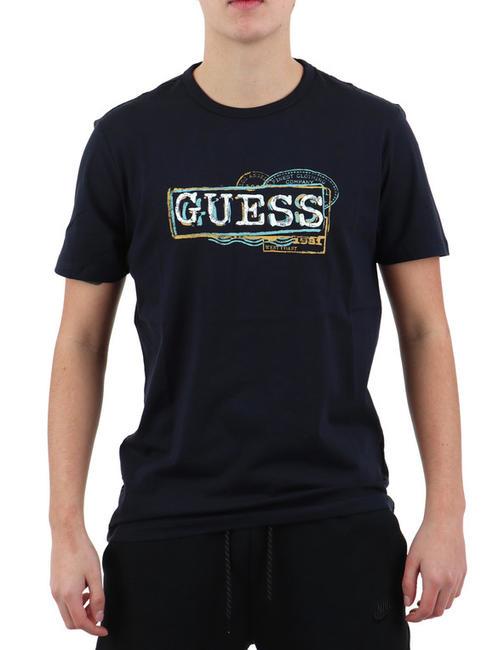 GUESS BOX Camiseta de algodón elástico smartblue - camiseta