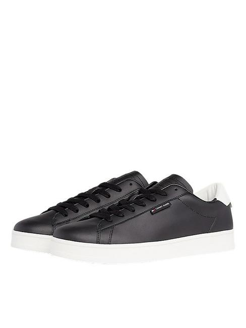 TOMMY HILFIGER TJ LOW CUPSOLE LOW Zapatillas de piel NEGRO - Zapatos Hombre