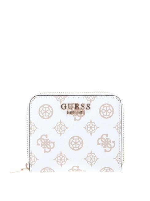 GUESS LAUREL Logo Cartera mini con cremallera alrededor logotipo blanco - Carteras Mujer