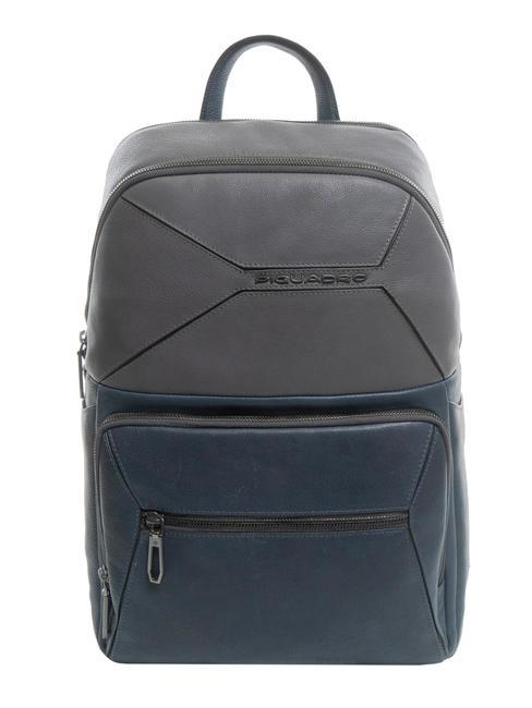 PIQUADRO RHINO Mochila de piel para pc de 14" gris azul - Mochilas para portátil