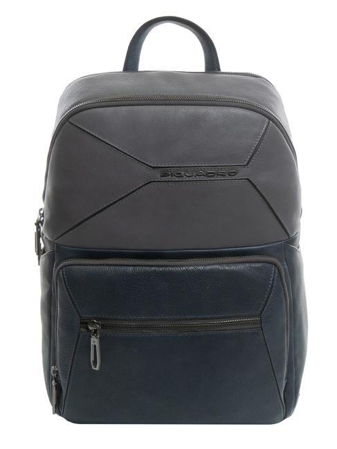 PIQUADRO RHINO Mochila para portátil de 13,3", en piel gris azul - Mochilas