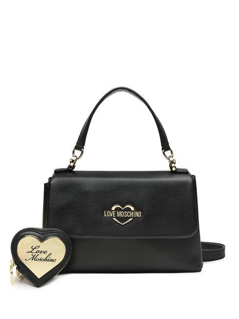 LOVE MOSCHINO METALLIC LOGO Bolso de mano con bandolera negro - Bolsos Mujer