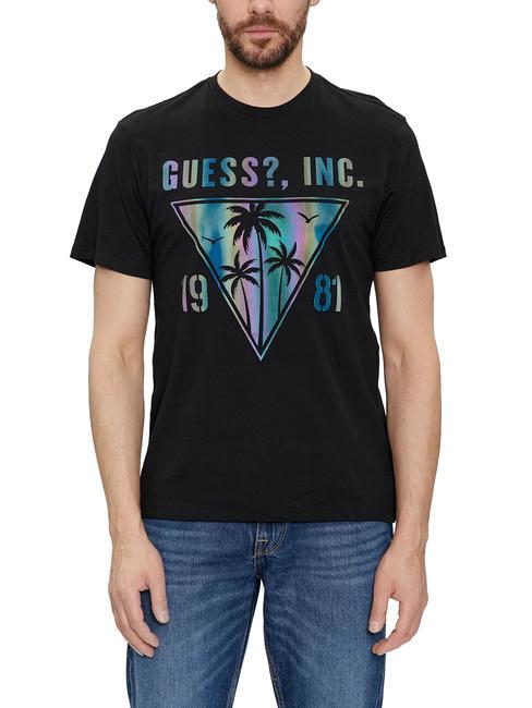 GUESS PALMS Camiseta de algodón jetbla - camiseta