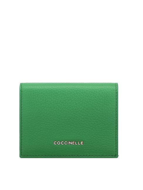 COCCINELLE METALLIC SOFT Cartera pequeña de piel menta - Carteras Mujer