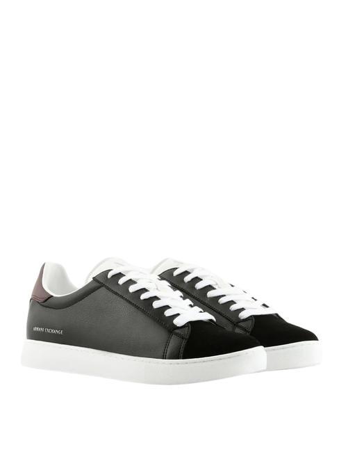 ARMANI EXCHANGE A|X Zapatillas de piel negro+vino+op.blanco - Zapatos Hombre