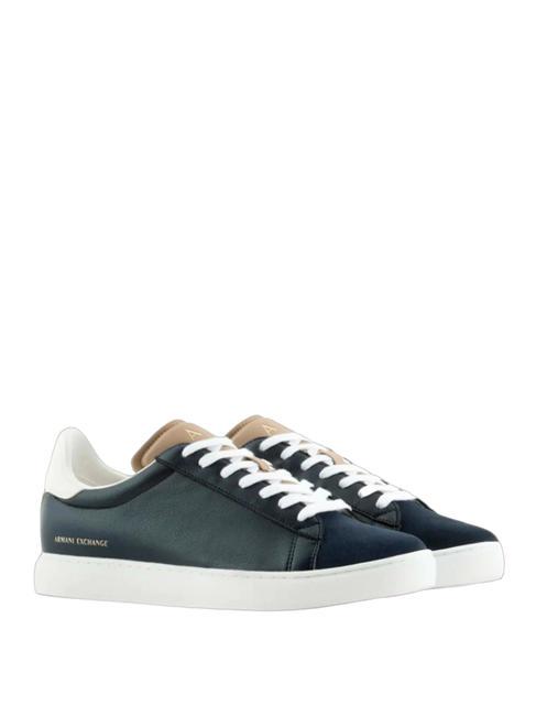 ARMANI EXCHANGE A|X Zapatillas de piel azul marino+blanco roto+duna - Zapatos Hombre