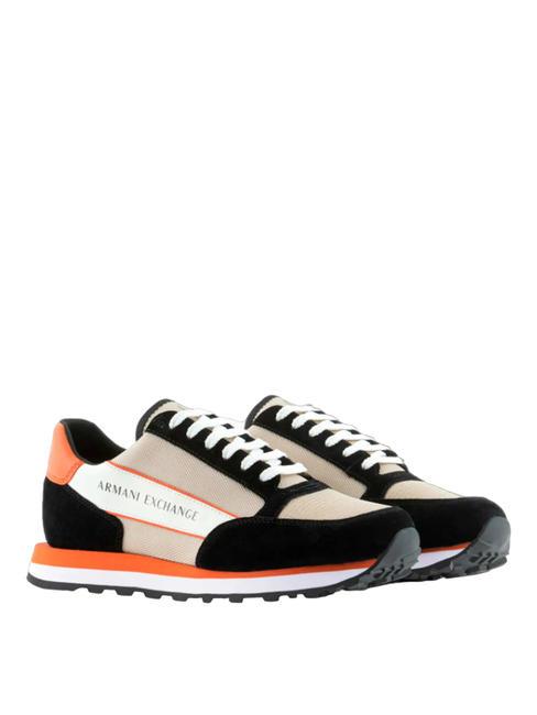 ARMANI EXCHANGE OSAKA Zapatillas Hombre negro+naranja+crema - Zapatos Hombre