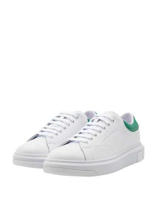 ARMANI EXCHANGE ACTION Zapatillas de cuero op.blanco+verde - Zapatos Hombre