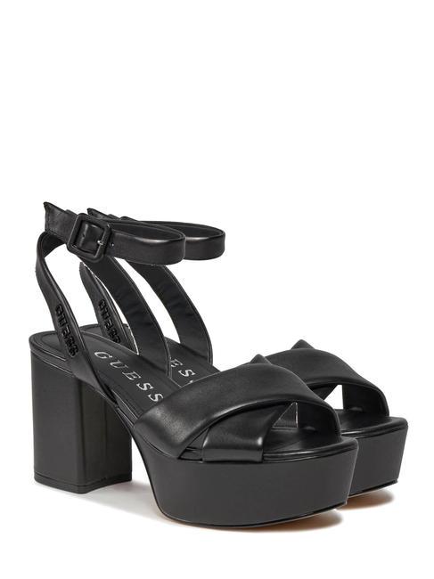 GUESS SHANNY Sandalias cuña piel NEGRO - Zapatos Mujer