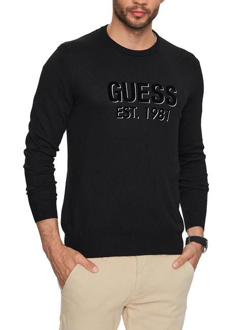 GUESS VIRGIL LOGO Suéter de cuello redondo jetbla - Suéteres de los hombres